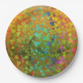 落下ハートオレンジ ペーパープレート (正面)