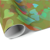 落下ハートオレンジ ラッピングペーパー (ロールコーナー)