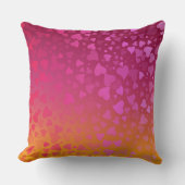 落下ハートピンクオレンジ クッション (正面)