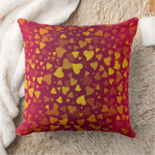 落下ハート赤金ゴールド クッション (ブランケット)