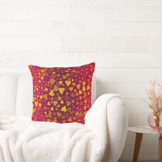 落下ハート赤金ゴールド クッション (ソファ)