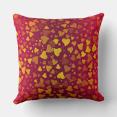 落下ハート赤金ゴールド クッション (裏面)