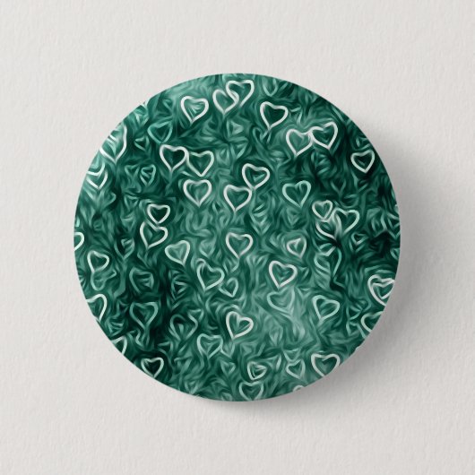 落下ハート-ティール（緑がかった色） 缶バッジ (正面)