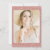 落下バラ金ゴールドグリッター甘い16誕生日写真 招待状 (裏面)