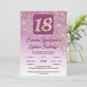 落下バラ金ゴールドグリッター18th誕生日パーティー 招待状 (スタンド正面)