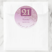 落下バラ金ゴールドグリッター21歳感謝してい日 ラウンドシール (バッグ)