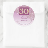 落下バラ金ゴールドグリッター30歳感謝してい ラウンドシール (バッグ)