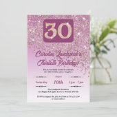 落下バラ金ゴールドグリッター30th誕生日パーティー 招待状 (スタンド正面)