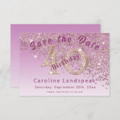 落下バラ金ゴールドグリッター40歳 セーブザデート (正面/裏面)