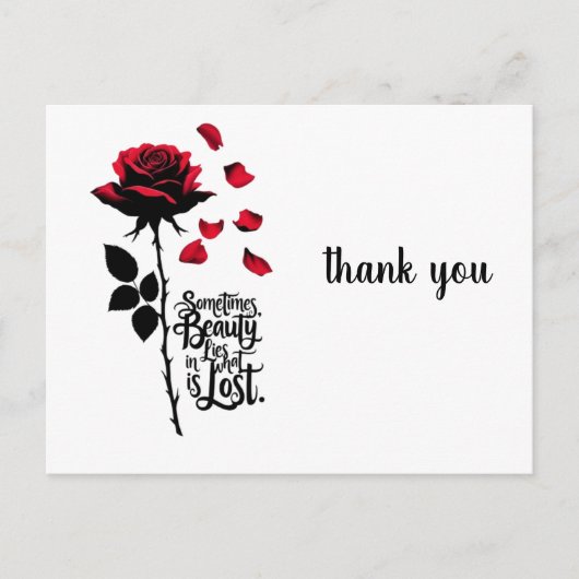 落下バラ ポストカード (正面)