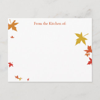 落下中の葉レシピカード(カスタム要求) ポストカード