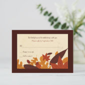 落下中の葉RSVPカード 招待状 (スタンド正面)