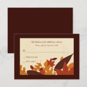 落下中の葉RSVPカード 招待状 (正面/裏面)