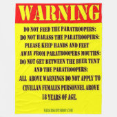 落下傘兵を食べ物を与えないで下さい フリースブランケット (正面)