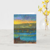 「落下星」のメッセージカード カード (黄色い花)