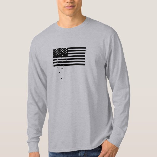 落下星ODの灰色のティー Tシャツ (正面)