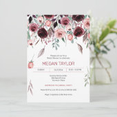 落下水色ブルゴーニュバラブライダルシャワー 招待状 (スタンド正面)