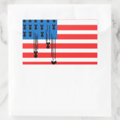 落下爆弾を持つ米国国旗 長方形シール (バッグ)