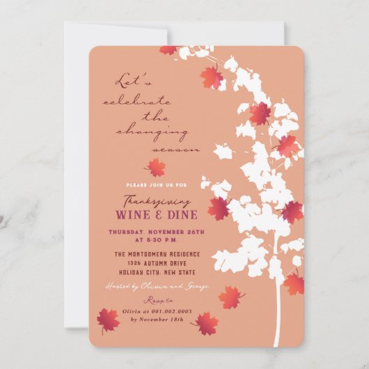 落下紅葉感謝祭ディナーパーティー 招待状 (正面)