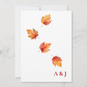 落下紅葉結婚式招待状 招待状 (裏面)
