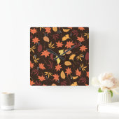 落下紅葉- スクエア壁時計 (ホーム)