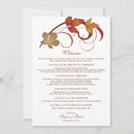 落下素朴結婚離れのウェルカムカード 招待状