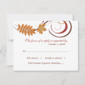 落下素朴葉結婚 出欠カード (正面)