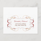 落下素朴葉結婚 出欠カード (裏面)