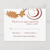 落下素朴葉結婚 出欠カード (正面)