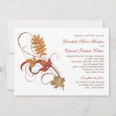 落下素朴葉結婚 招待状 (正面)