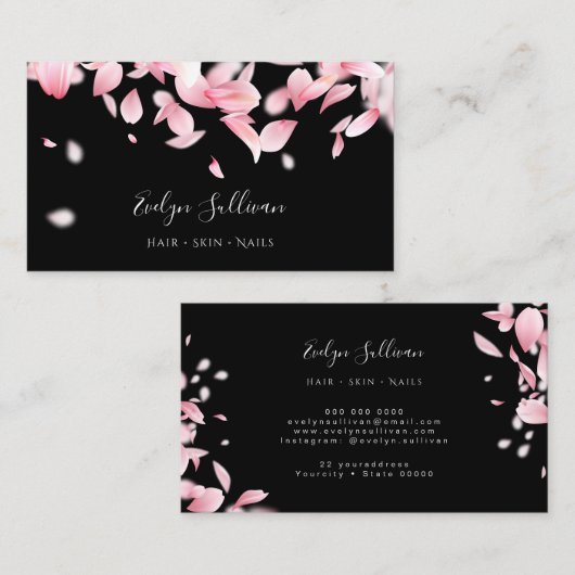 落下花びら名刺 名刺 (正面/裏面)