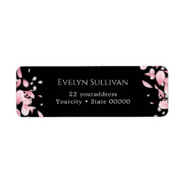 落下花びら差出人住所ラベル ラベル