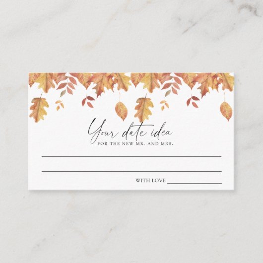 落下葉アイディア – 日付の夜の\ Date jar エンクロージャーカード (正面)