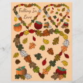 落下葉ハート結婚スクラップブック作りシート (裏面)