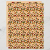 落下葉ハート結婚スクラップブック作りシート (正面/裏面)