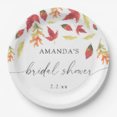 落下葉ブライダルシャワー ペーパープレート (正面)