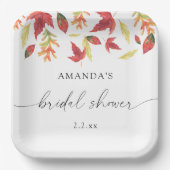 落下葉ブライダルシャワー ペーパープレート (正面)