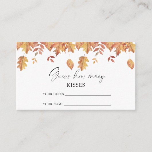 落下葉ブライダル – 数を推測するキスゲーム エンクロージャーカード (正面)