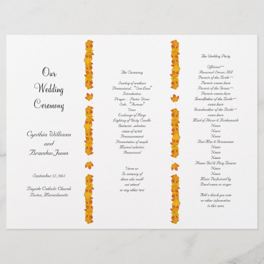 落下葉三折プログラムテンプレート (正面)