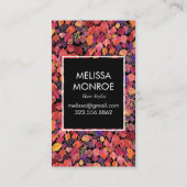 落下葉図解入りの、写真付きの葉水の色 名刺 (裏面)