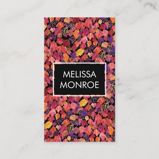 落下葉図解入りの、写真付きの葉水の色 名刺 (正面)