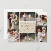 落下葉型カラー感謝祭コラージュ シーズンポストカード (正面/裏面)