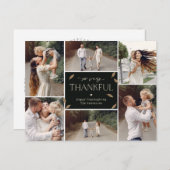 落下葉型カラー感謝祭コラージュ シーズンポストカード (正面/裏面)