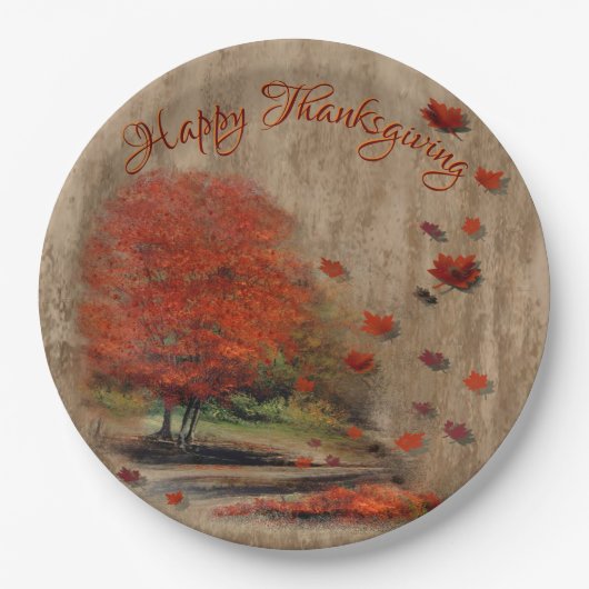 落下葉型紙プレート ペーパープレート (正面)