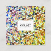 落下葉水図解入りの、写真付きの色カラフル 割引カード (正面)