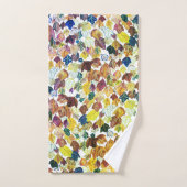 落下葉水色パターンゴールデン バスタオルセット (ハンドタオル)