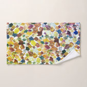 落下葉水色パターンゴールデン バスタオルセット (ハンドタオル)