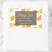 落下葉銀杏灰色結婚の抱き枕ラベル 長方形シール (バッグ)