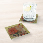 落下葉風景 ガラスコースター (アングル)