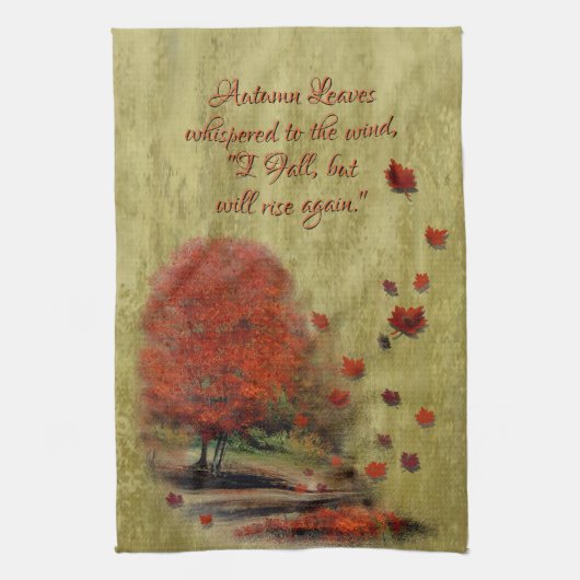 落下葉風景 キッチンタオル (縦)